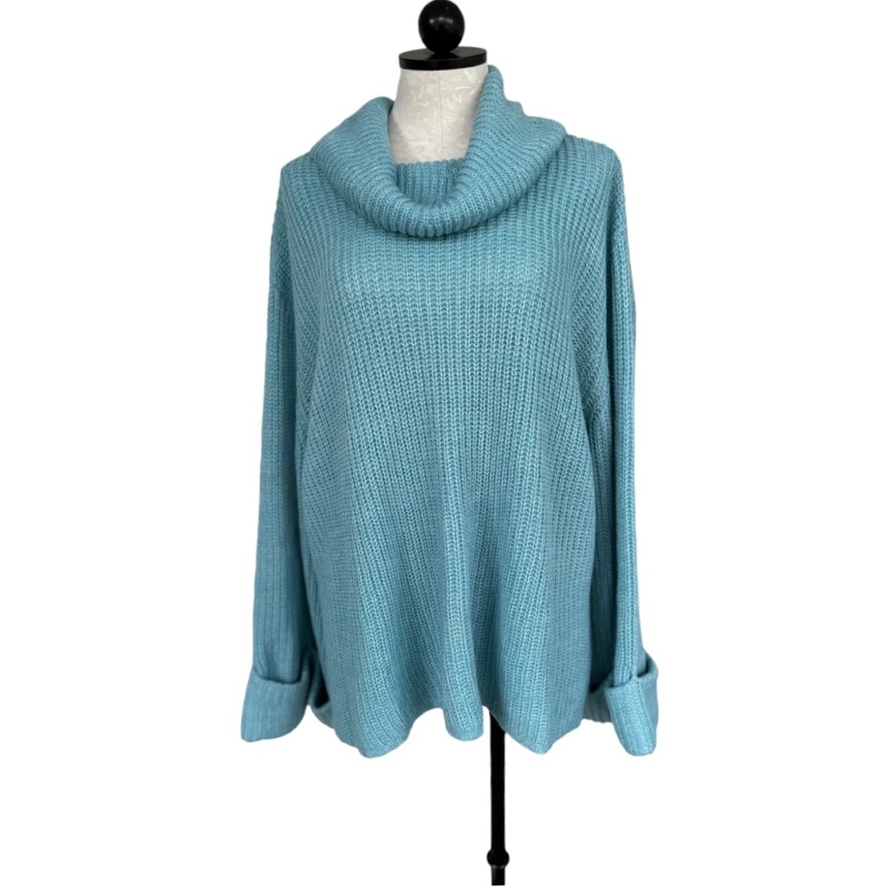 Lane Bryant Cowl Neck Sweater Loose Cuffed Sleeves Blue Size 18/20 - Picture 12 of 12